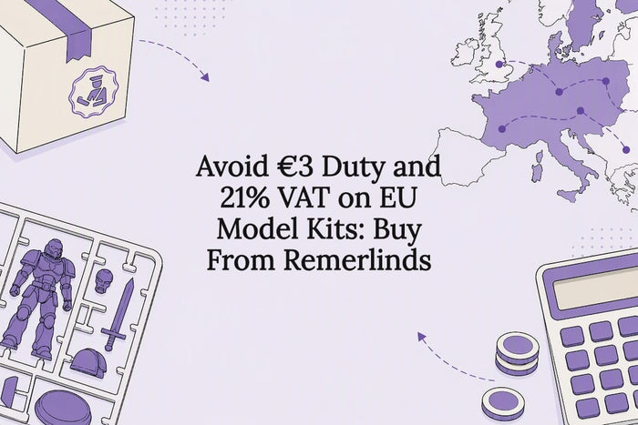 Decorative EU model kit shipping title card