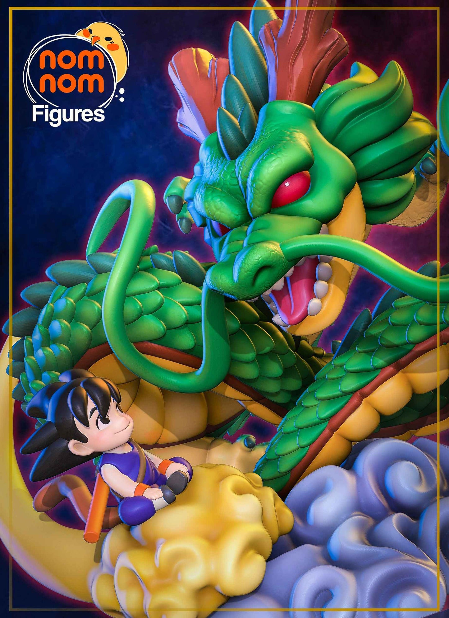 Chibi – Shenron and Goku (Chibi by Nomnom Figures) – 3D printed resin figure