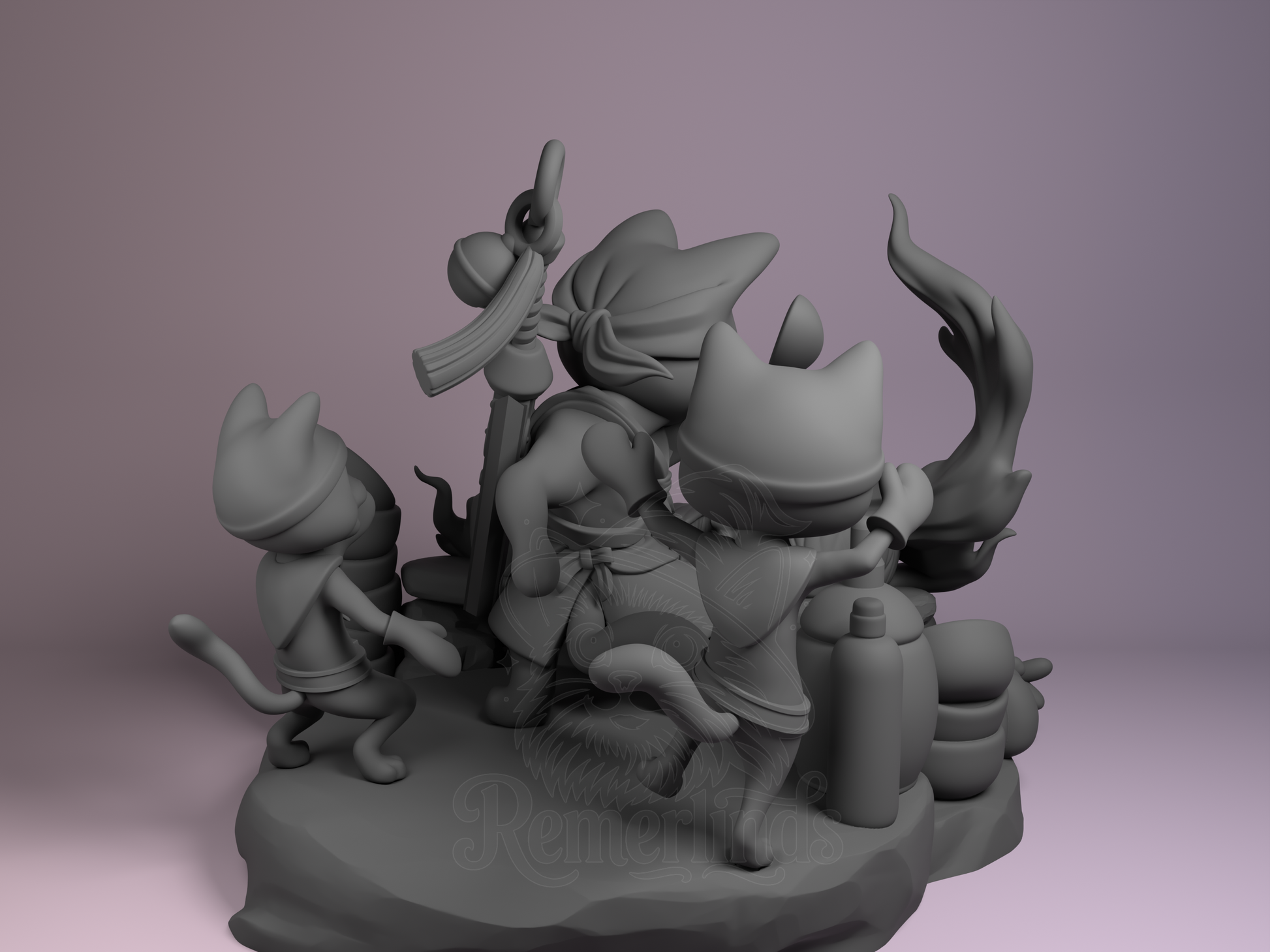 Chibi – Meowscular Chef (Chibi by Nomnom Figures) – 3D printed resin figure