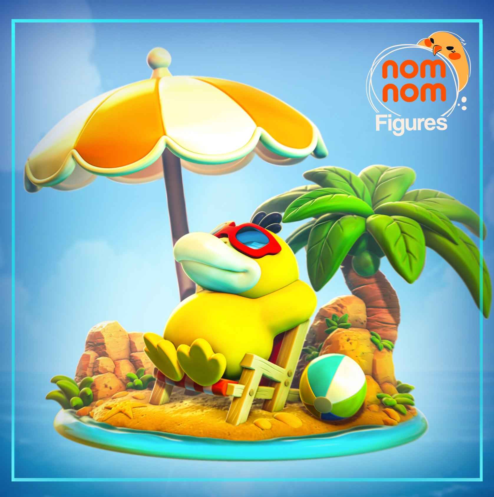 Chibi Psyduck – Pokémon (Chibi by Nomnom Figures) – 3D printed resin figure