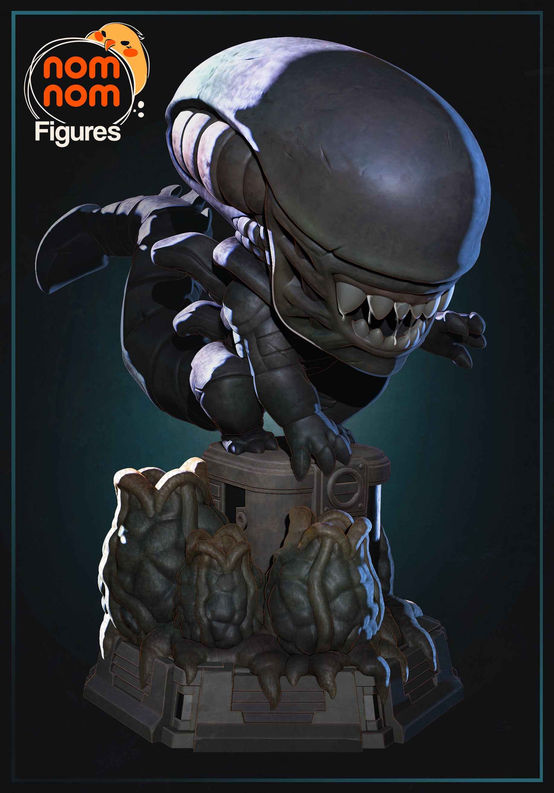Chibi Xenomorph – Alien (Chibi by Nomnom Figures) – 3D printed resin figure
