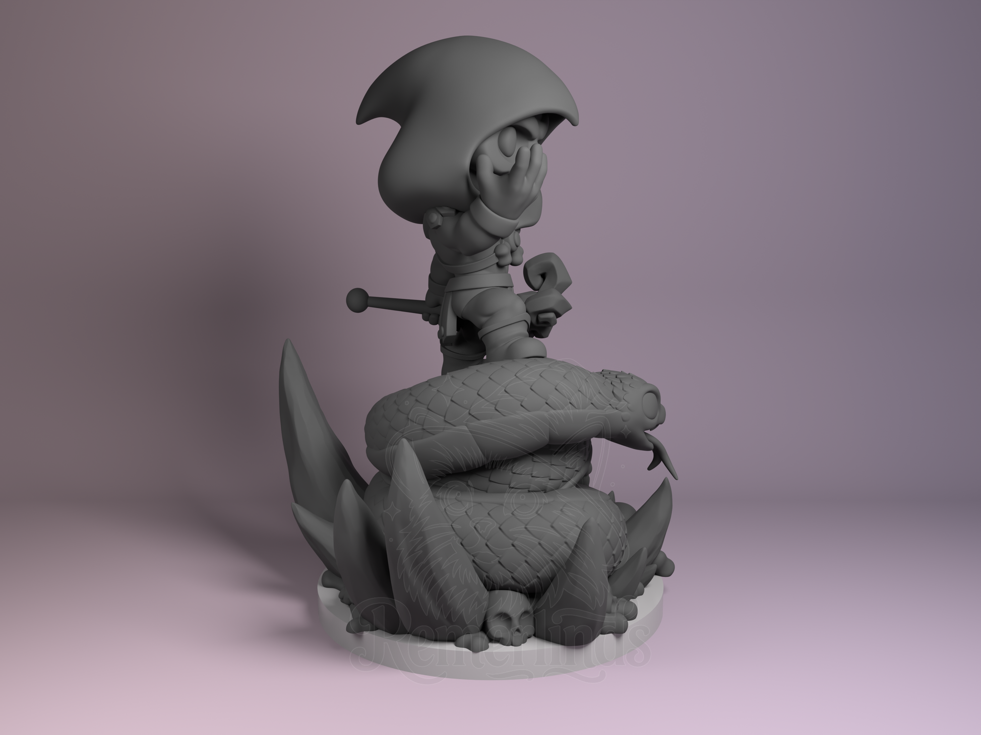 Chibi Skeletor – He-Man (Chibi by Nomnom Figures) – 3D printed resin figure