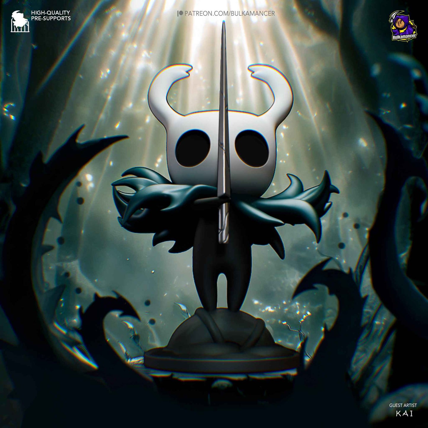Hollow Knight – Hollow Knight (Chibi by Bulkamancer) – 3D printed resin figure