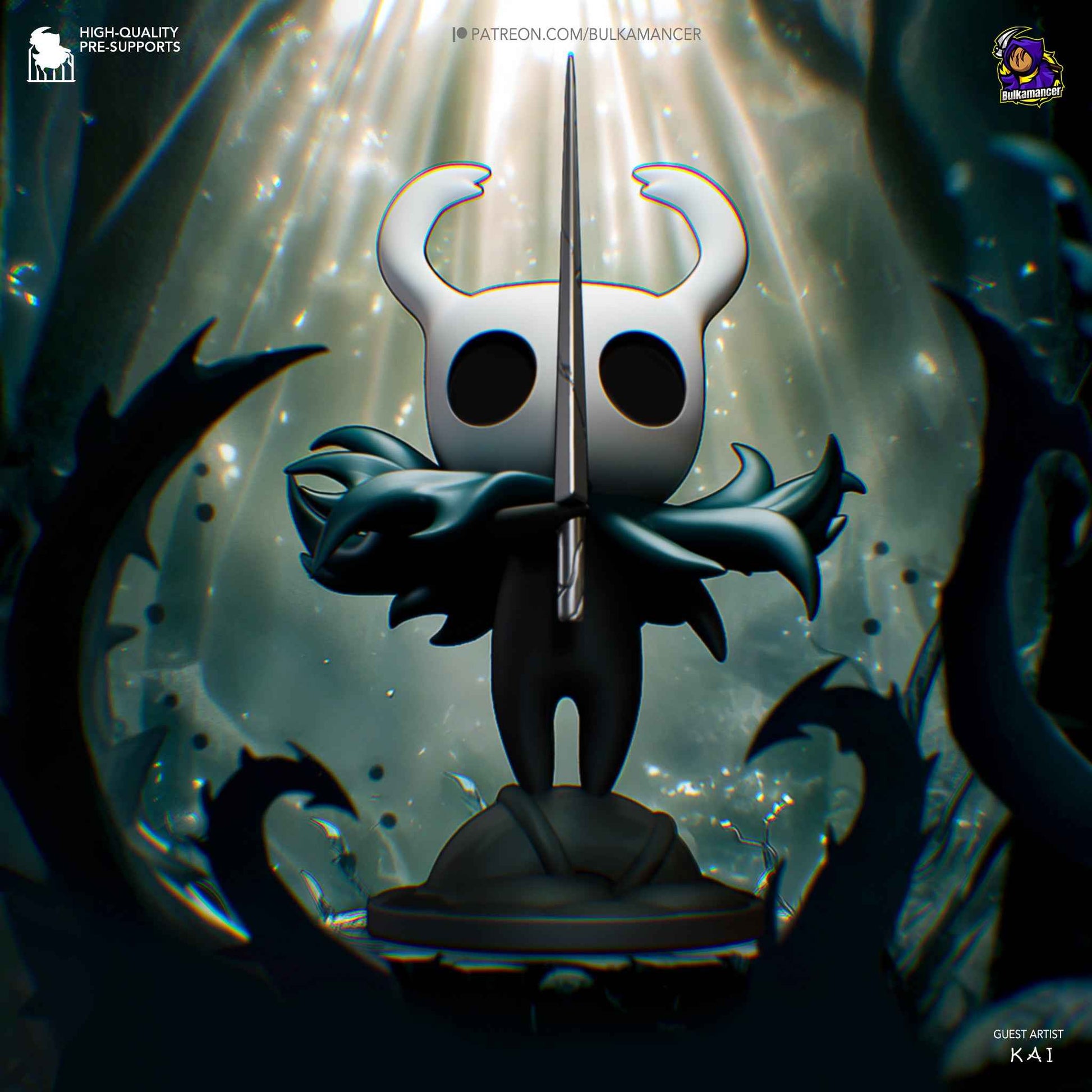 Hollow Knight – Hollow Knight (Chibi by Bulkamancer) – 3D printed resin figure