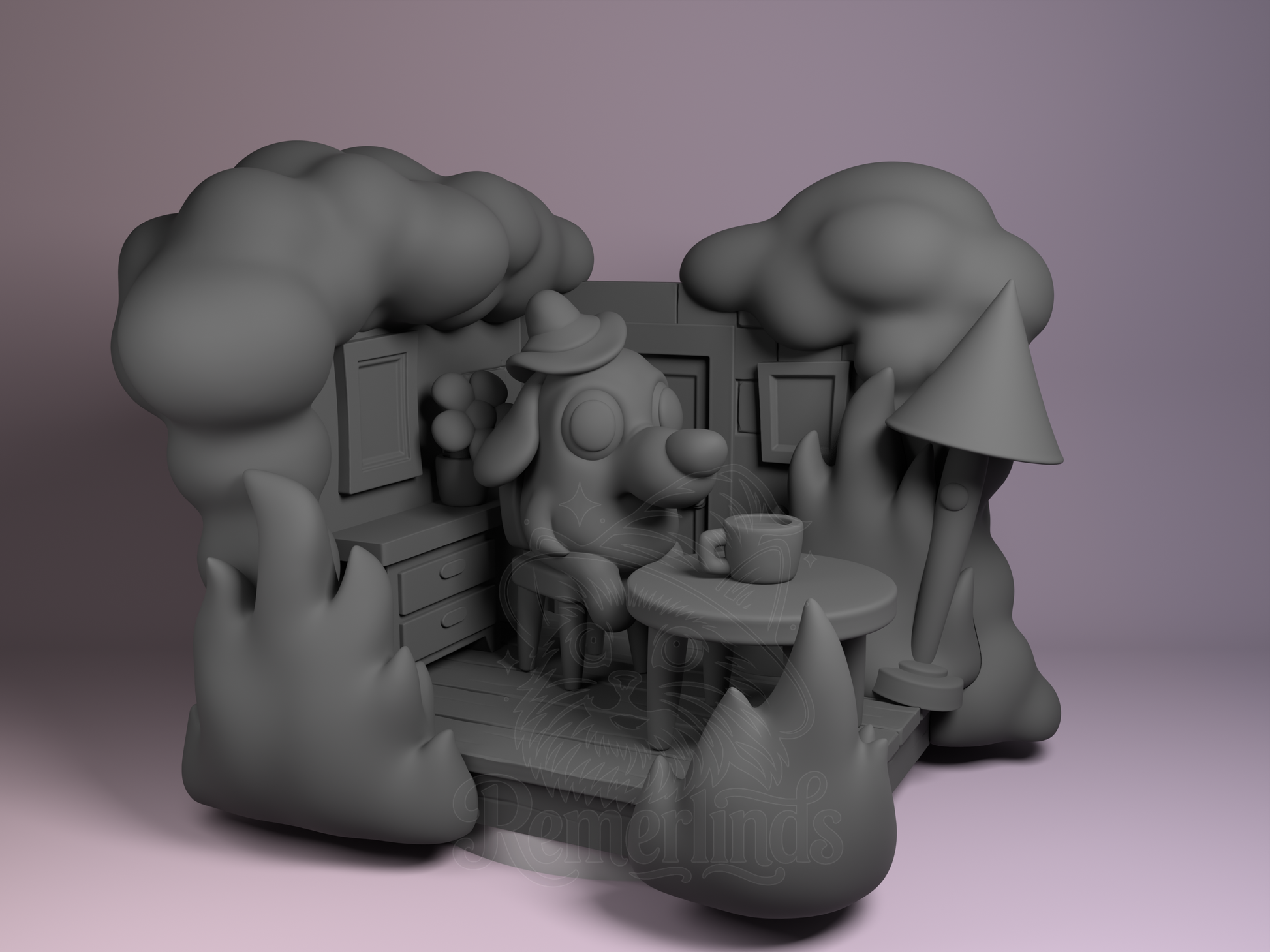Chibi This Is Fine – Meme (Chibi by Nomnom Figures) – 3D printed resin figure