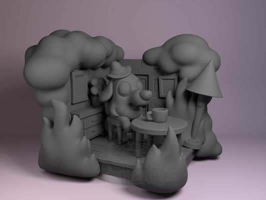Chibi This Is Fine – Meme (Chibi by Nomnom Figures) – 3D printed resin figure