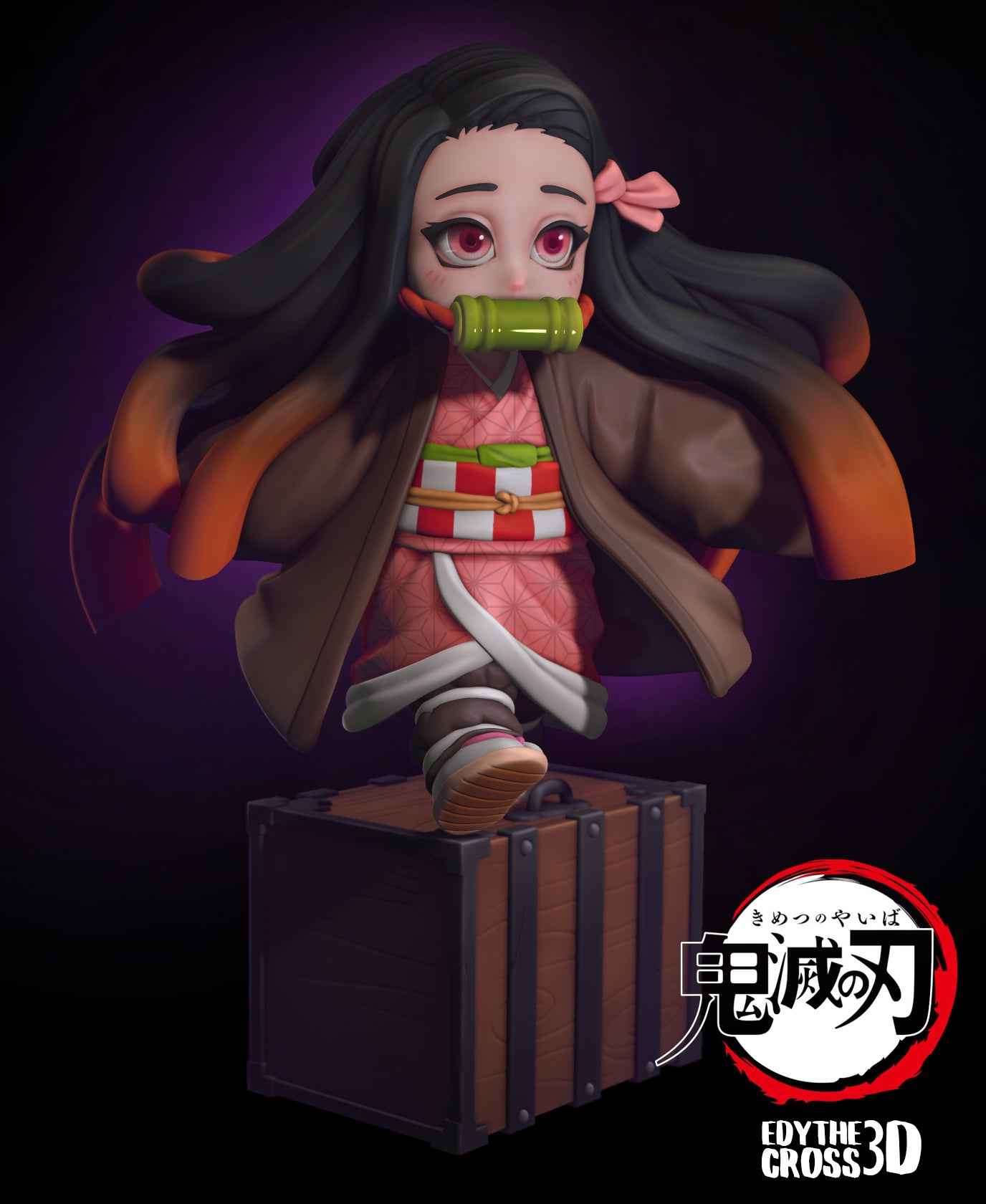 Chibi Nezuko – Demon Slayer (Chibi by Nomnom Figures) – 3D printed resin figure