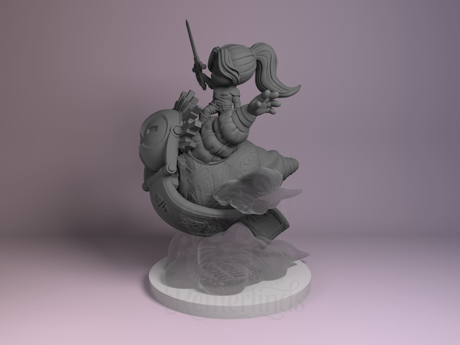 Left side view emphasizing circular motion and base composition.