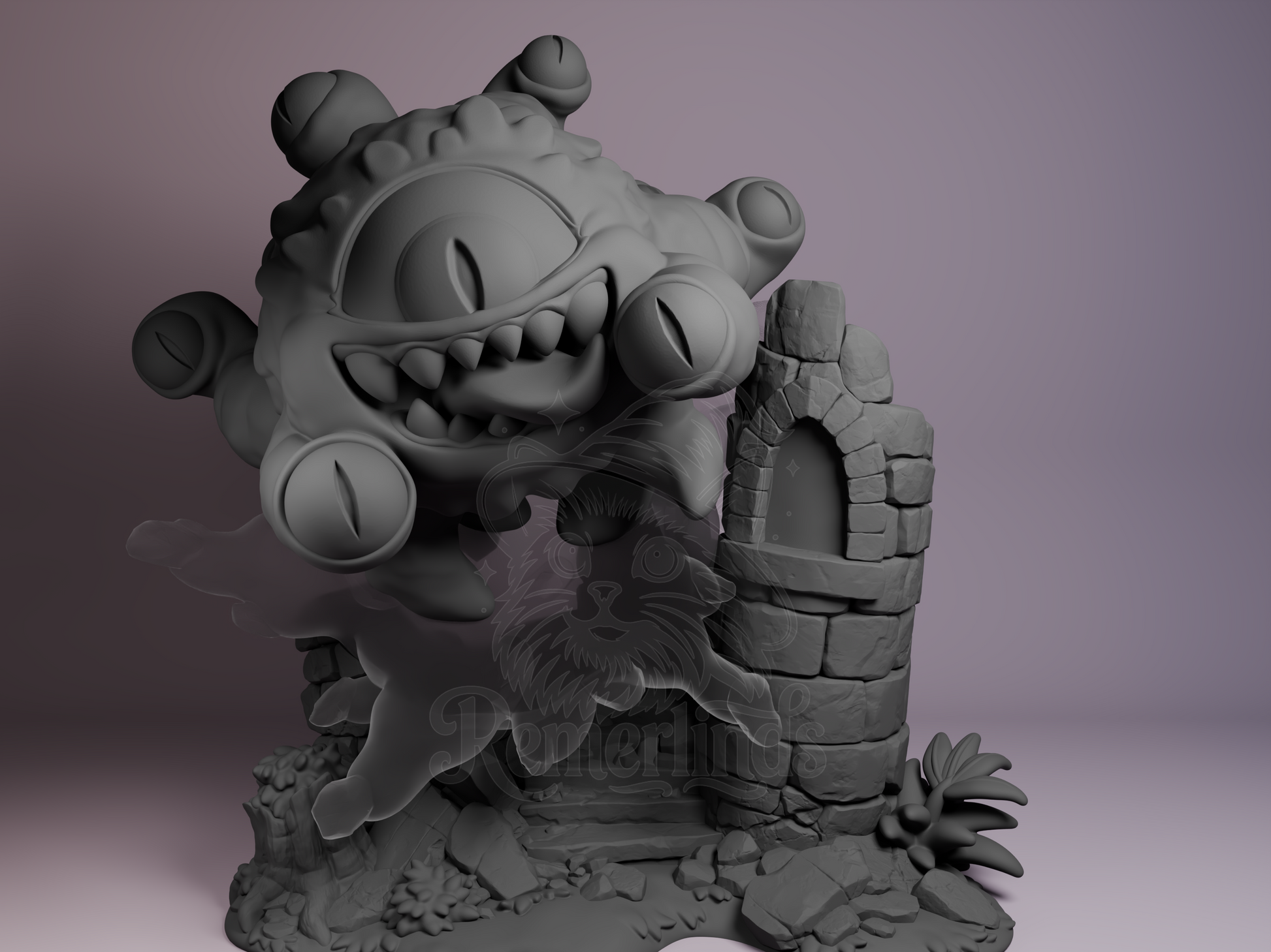 Chibi Beholder – Dungeons & Dragons (Chibi by Nomnom Figures) – 3D printed resin figure