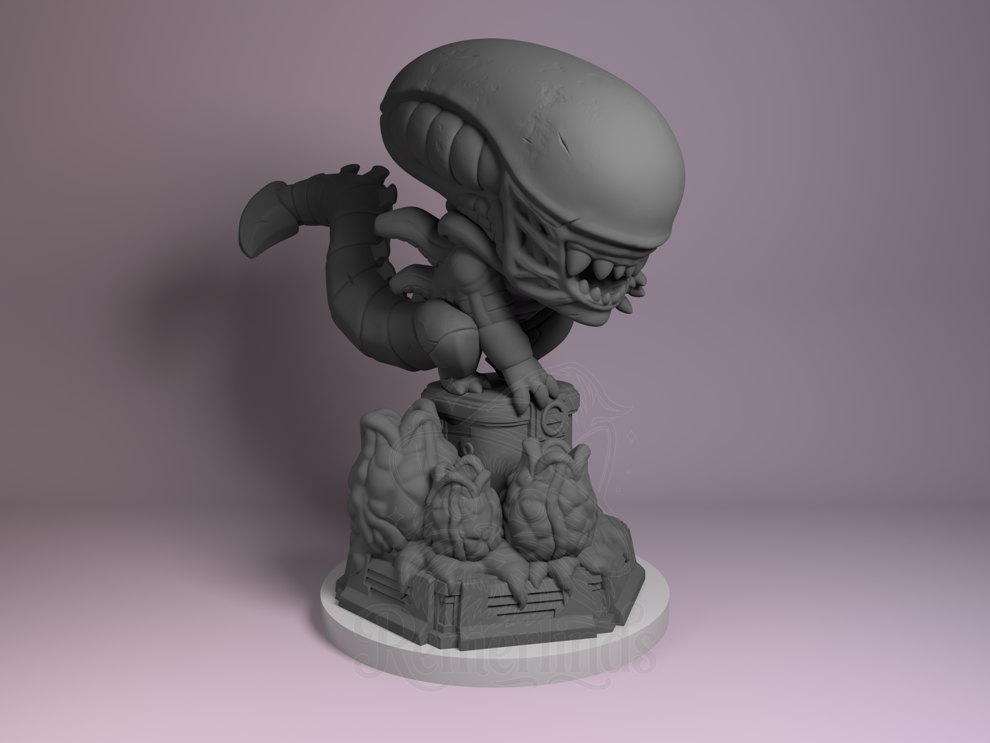 Chibi Xenomorph – Alien (Chibi by Nomnom Figures) – 3D printed resin figure