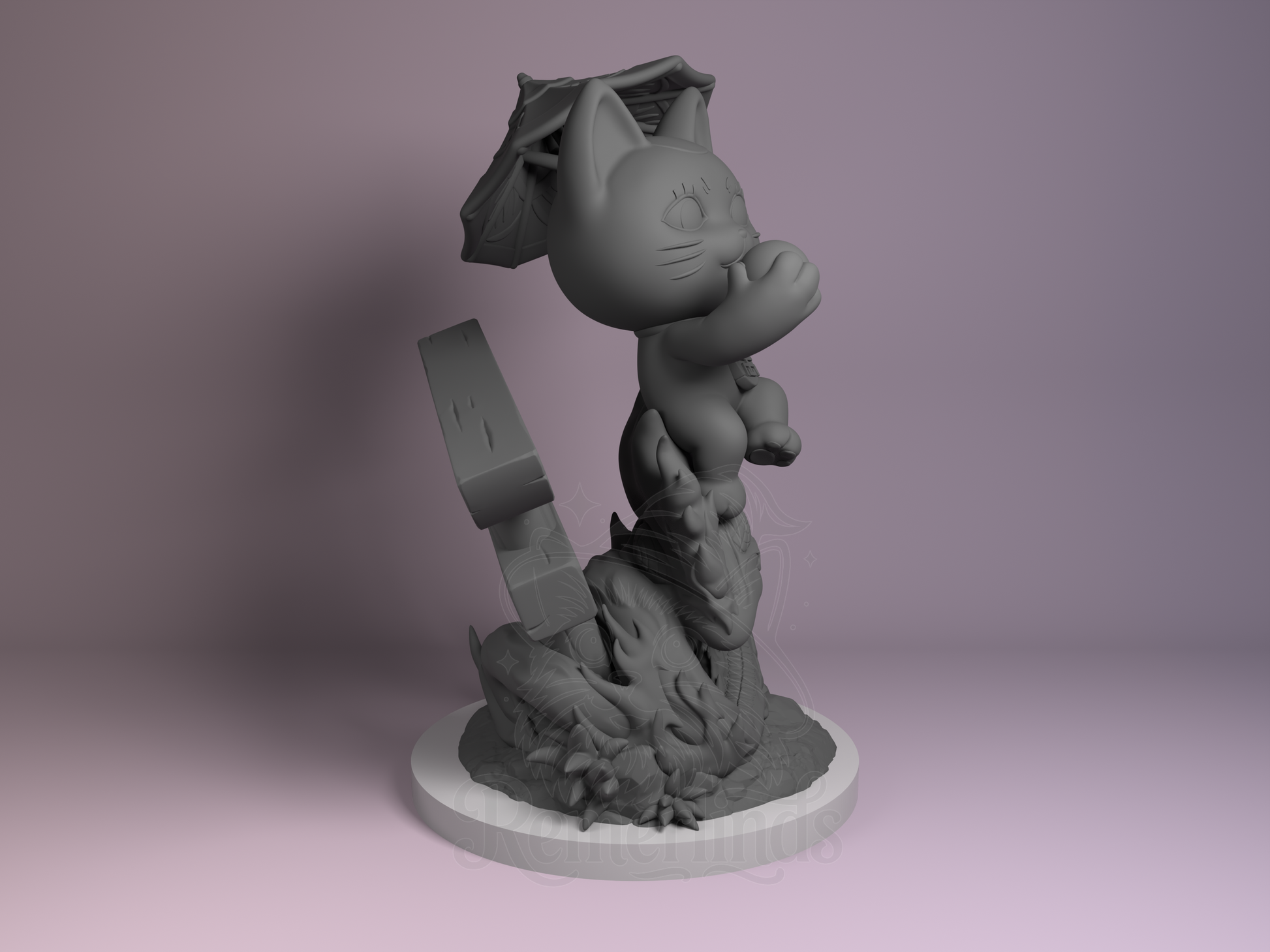 Chibi Turbo Granny Cat – Dandadan (Chibi by Nomnom Figures) – 3D printed resin figure