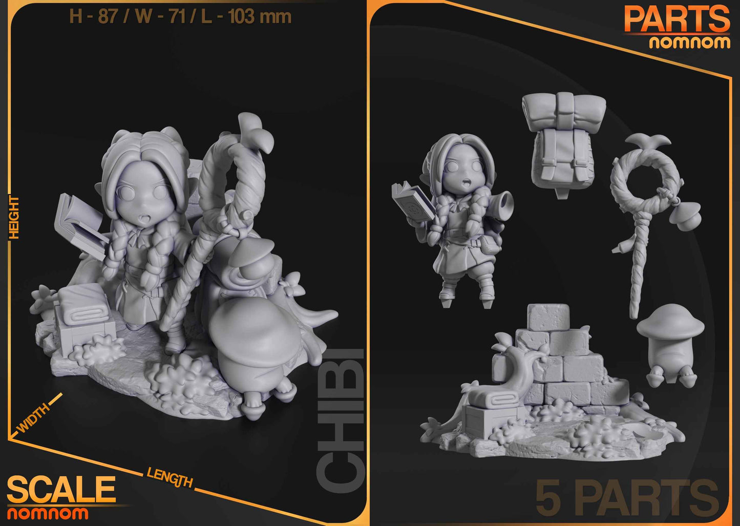 Chibi – Marcille (Chibi by Nomnom Figures) – 3D printed resin figure