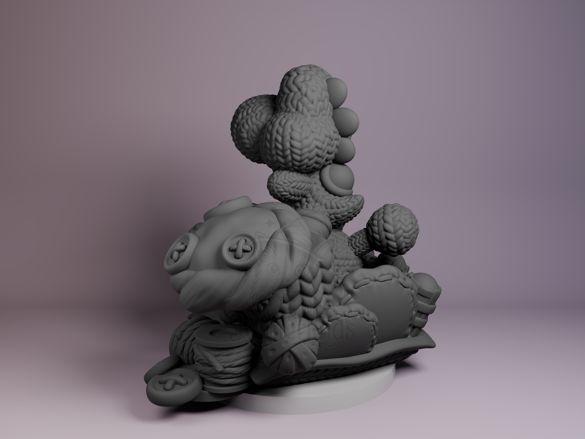 Chibi Yoshi – Yoshi's Woolly World (Chibi by Nomnom Figures) – 3D printed resin figure