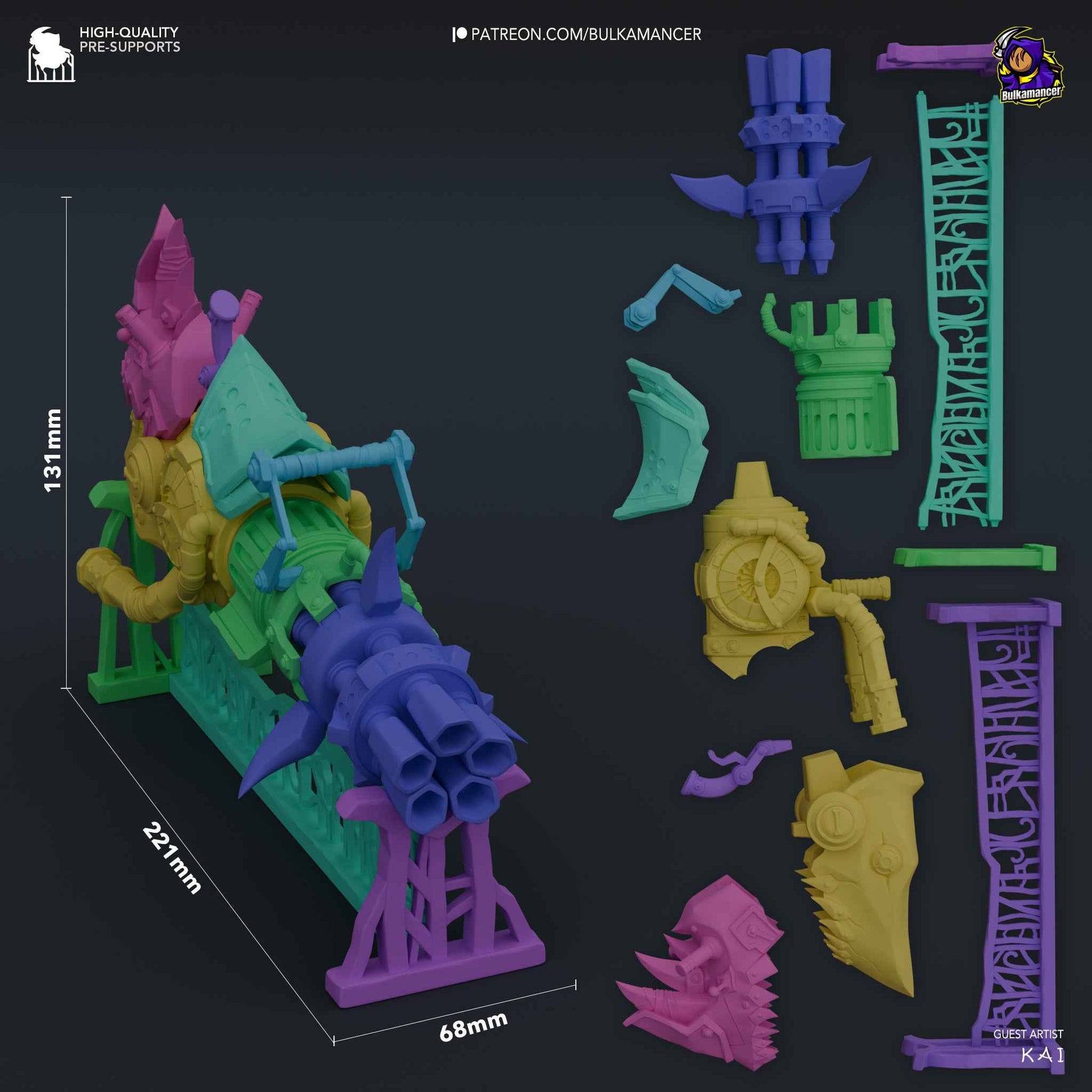 Jinx’s Rhino Gun – Arcane (Figurine by Bulkamancer) – 3D printed resin figure