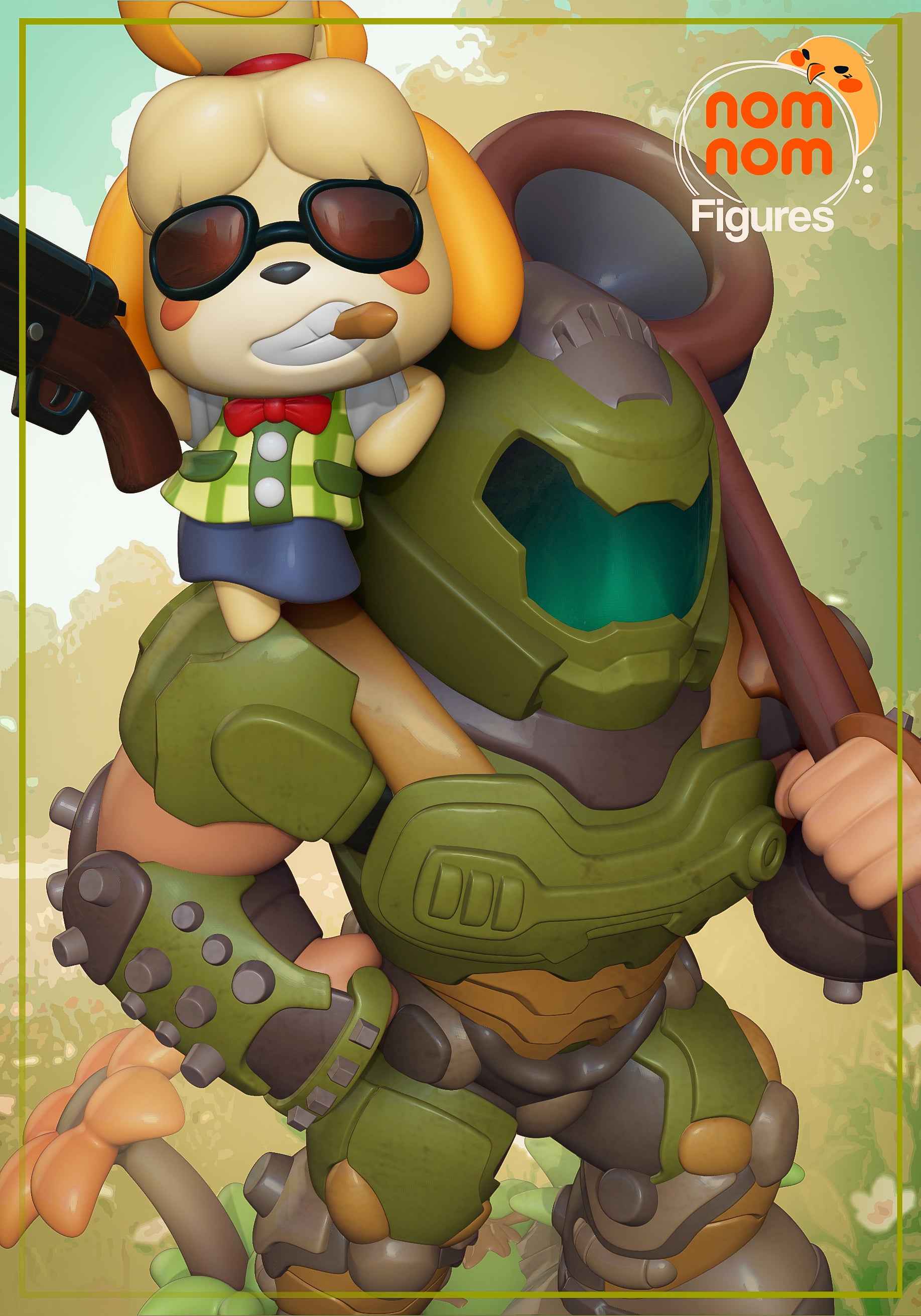 Fully painted sample of Isabelle from Doom Crossing by Nomnom Figures, showing intended final look for display reference.