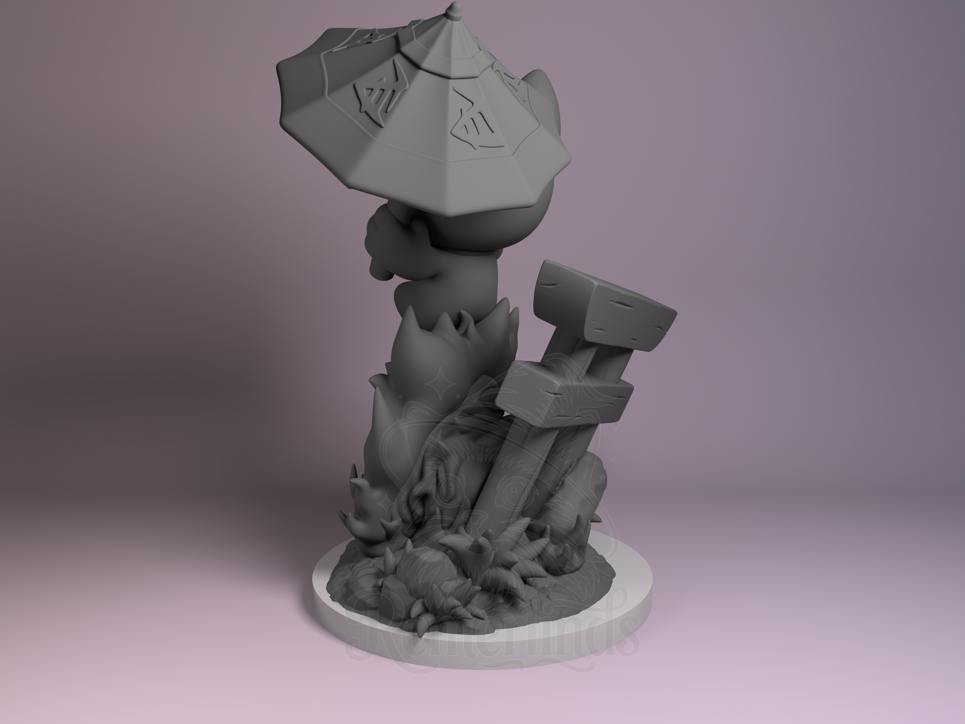 Chibi Turbo Granny Cat – Dandadan (Chibi by Nomnom Figures) – 3D printed resin figure