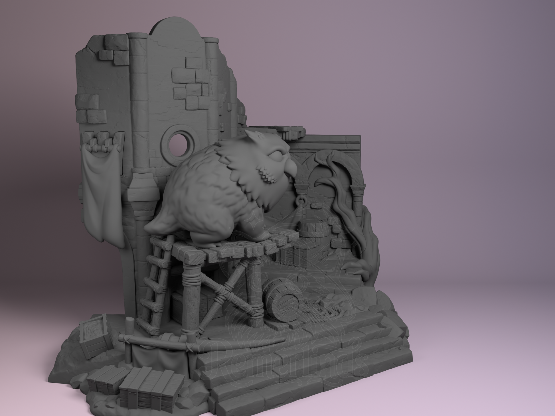 Chibi – Owlbear (Chibi by Nomnom Figures) – 3D printed resin figure
