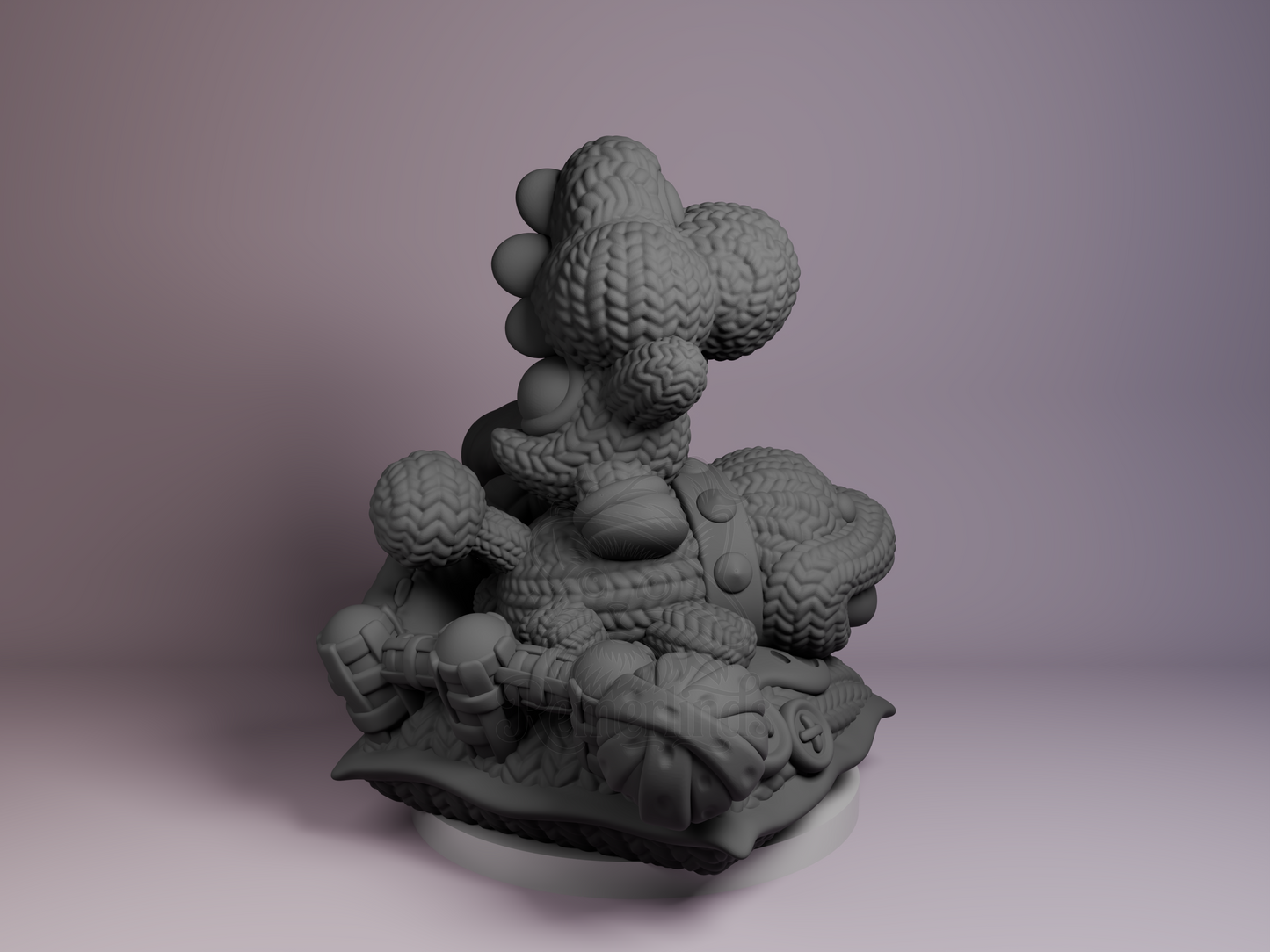 Chibi Yoshi – Yoshi's Woolly World (Chibi by Nomnom Figures) – 3D printed resin figure