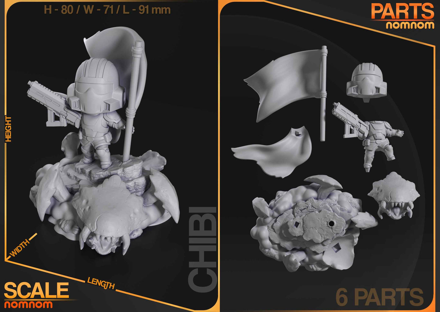 Chibi – Helldiver (Chibi by Nomnom Figures) – 3D printed resin figure