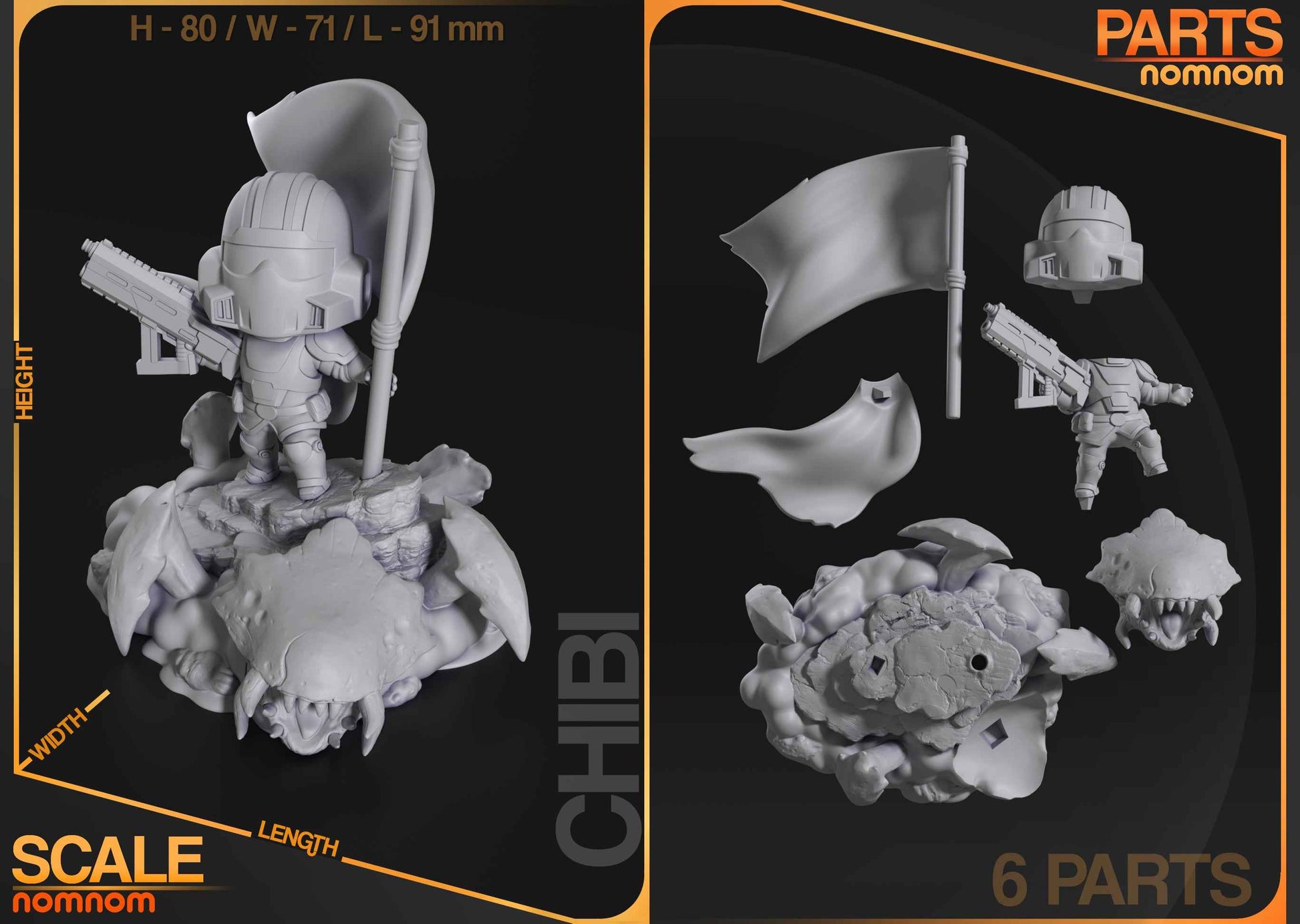 Chibi – Helldiver (Chibi by Nomnom Figures) – 3D printed resin figure