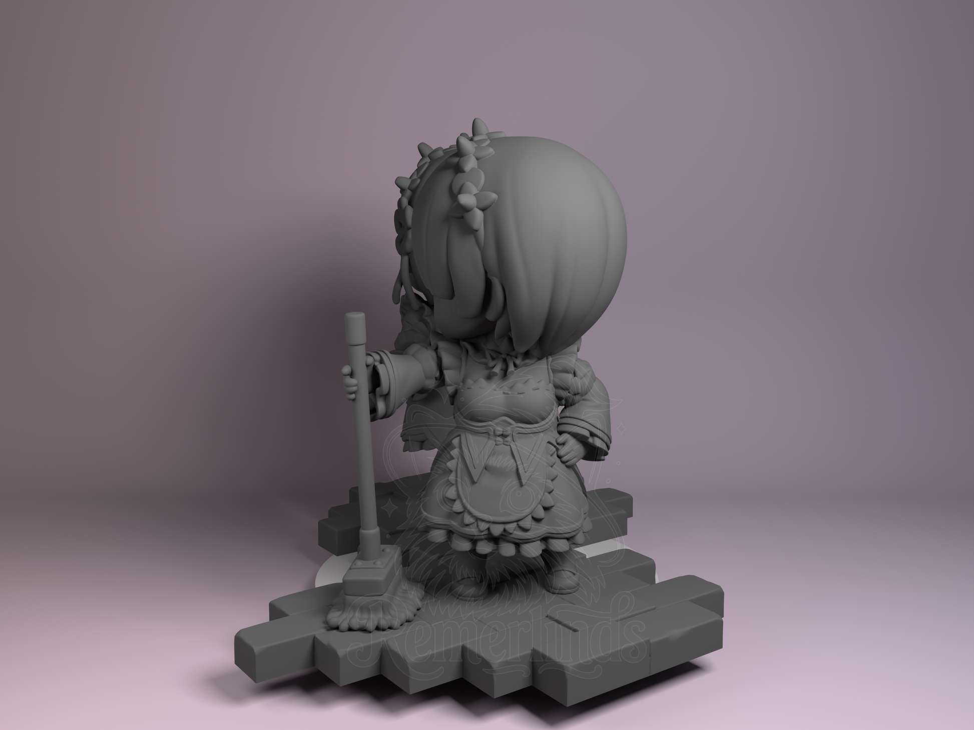 Chibi – Rem and Ram (Chibi by Nomnom Figures) – 3D printed resin figure