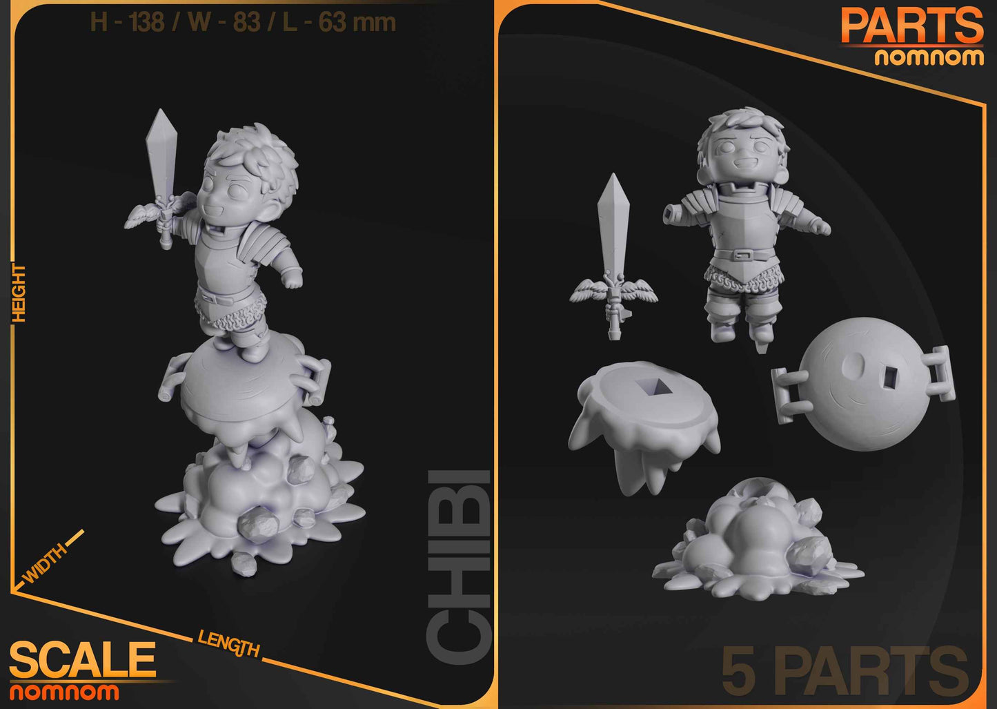 Chibi Laios Touden – Dungeon Meshi (Chibi by Nomnom Figures) – 3D printed resin figure
