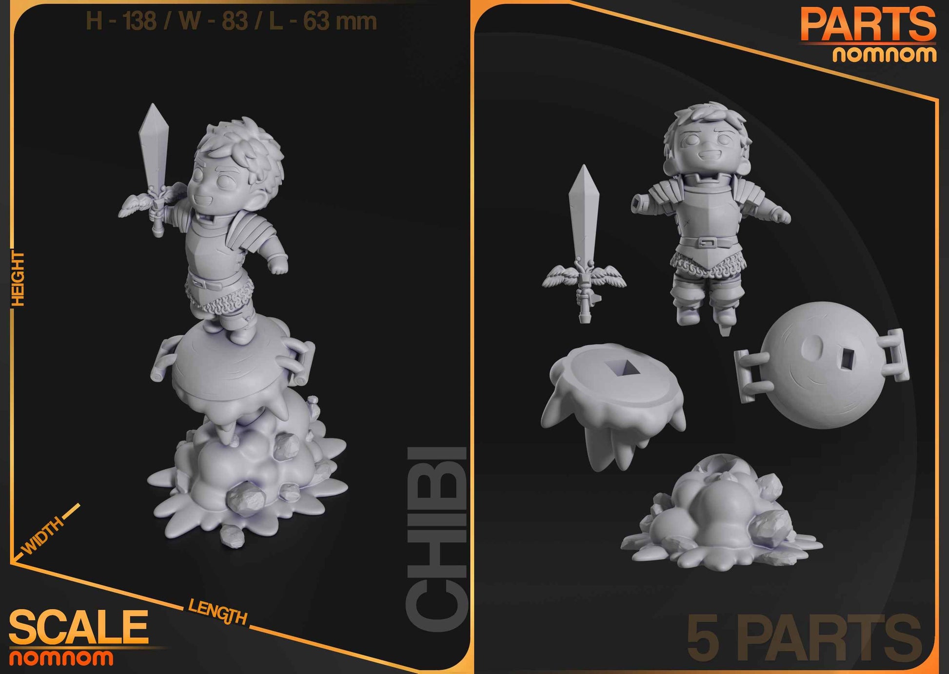 Chibi Laios Touden – Dungeon Meshi (Chibi by Nomnom Figures) – 3D printed resin figure