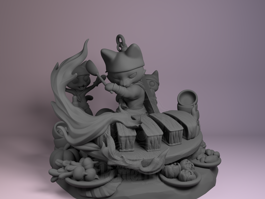 Chibi – Meowscular Chef (Chibi by Nomnom Figures) – 3D printed resin figure
