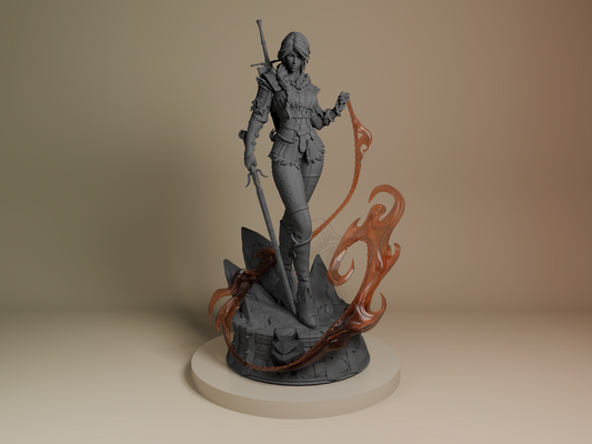 Ciri (Stylized) – The Witcher (Figurine by Bulkamancer) – 3D printed resin figure