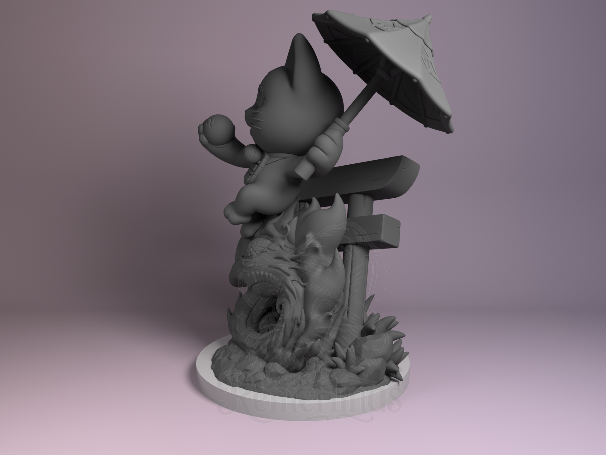 Chibi Turbo Granny Cat – Dandadan (Chibi by Nomnom Figures) – 3D printed resin figure