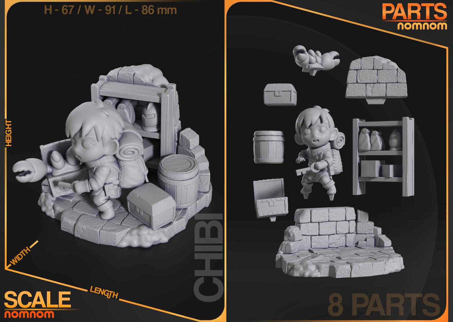 Chibi Chilchuck – Dungeon Meshi (Chibi by Nomnom Figures) – 3D printed resin figure