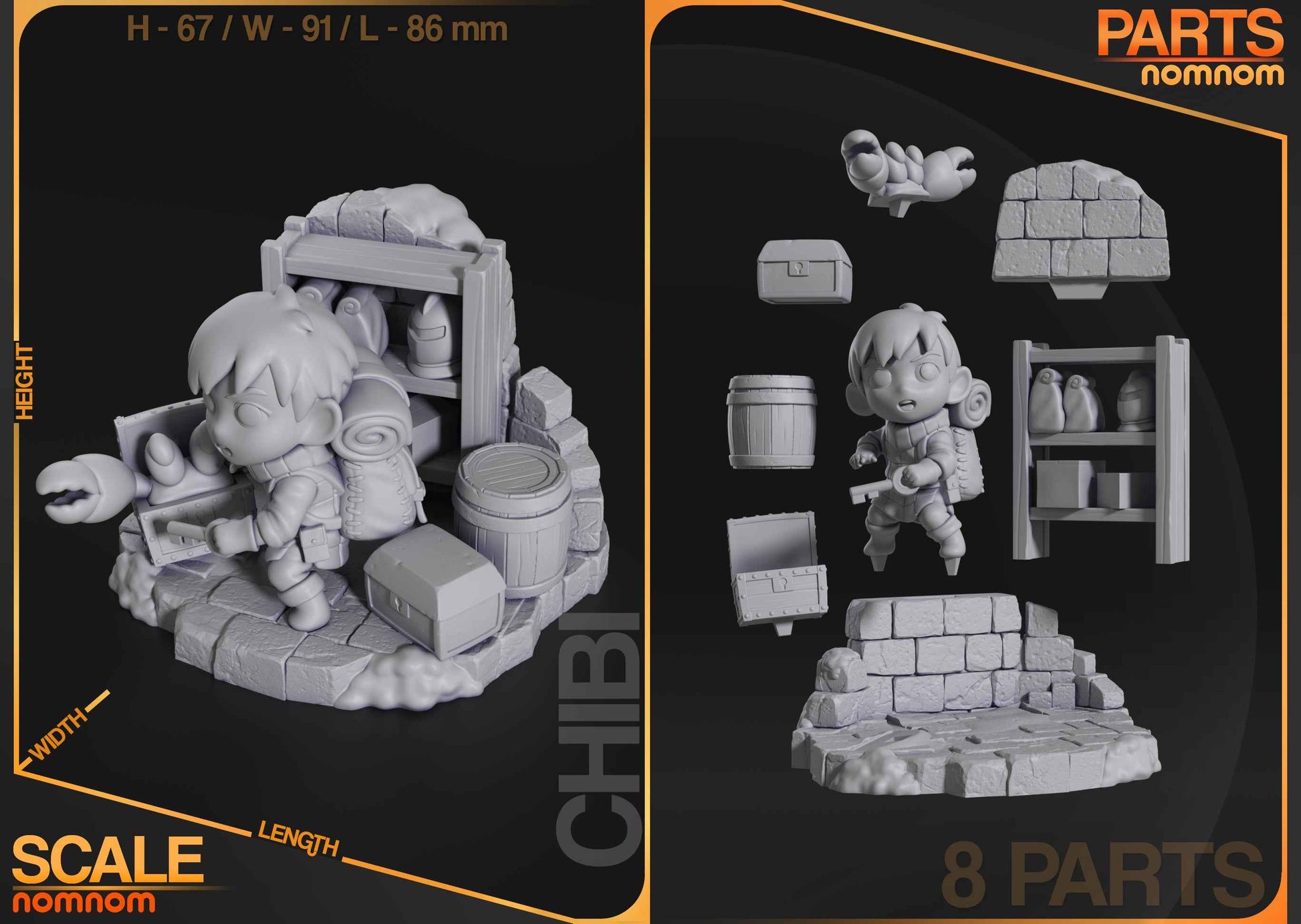 Chibi Chilchuck – Dungeon Meshi (Chibi by Nomnom Figures) – 3D printed resin figure