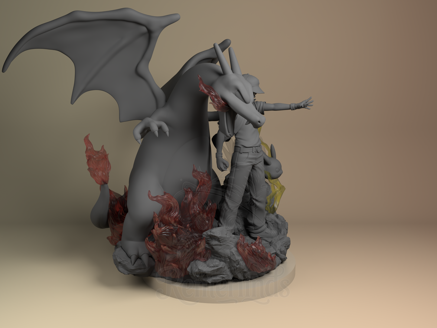Red – Pokémon (Figurine by Nomnom Figures) – 3D printed resin figure