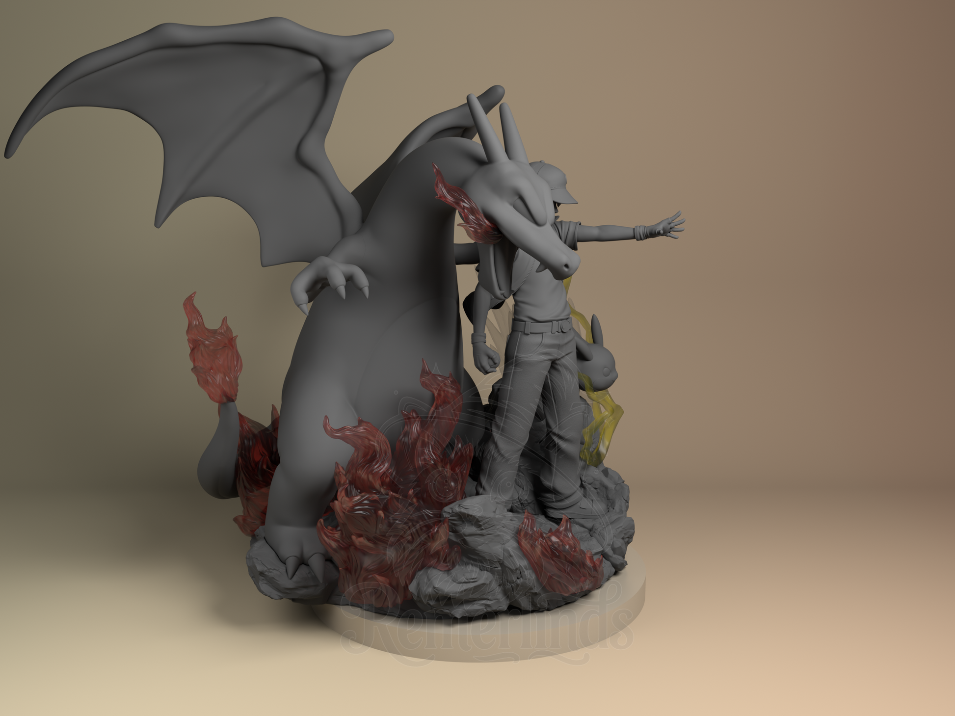 Red – Pokémon (Figurine by Nomnom Figures) – 3D printed resin figure