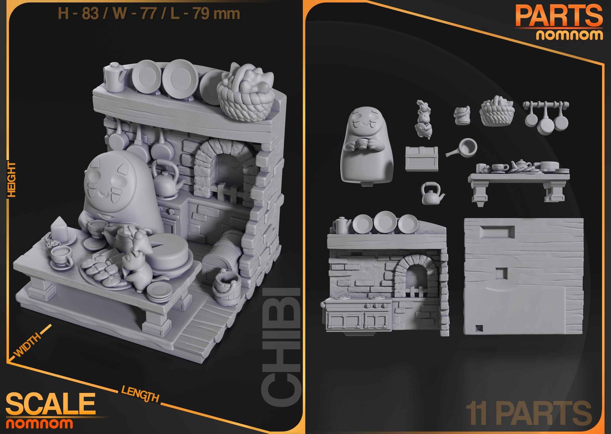 Chibi – No Face (Chibi by Nomnom Figures) – 3D printed resin figure