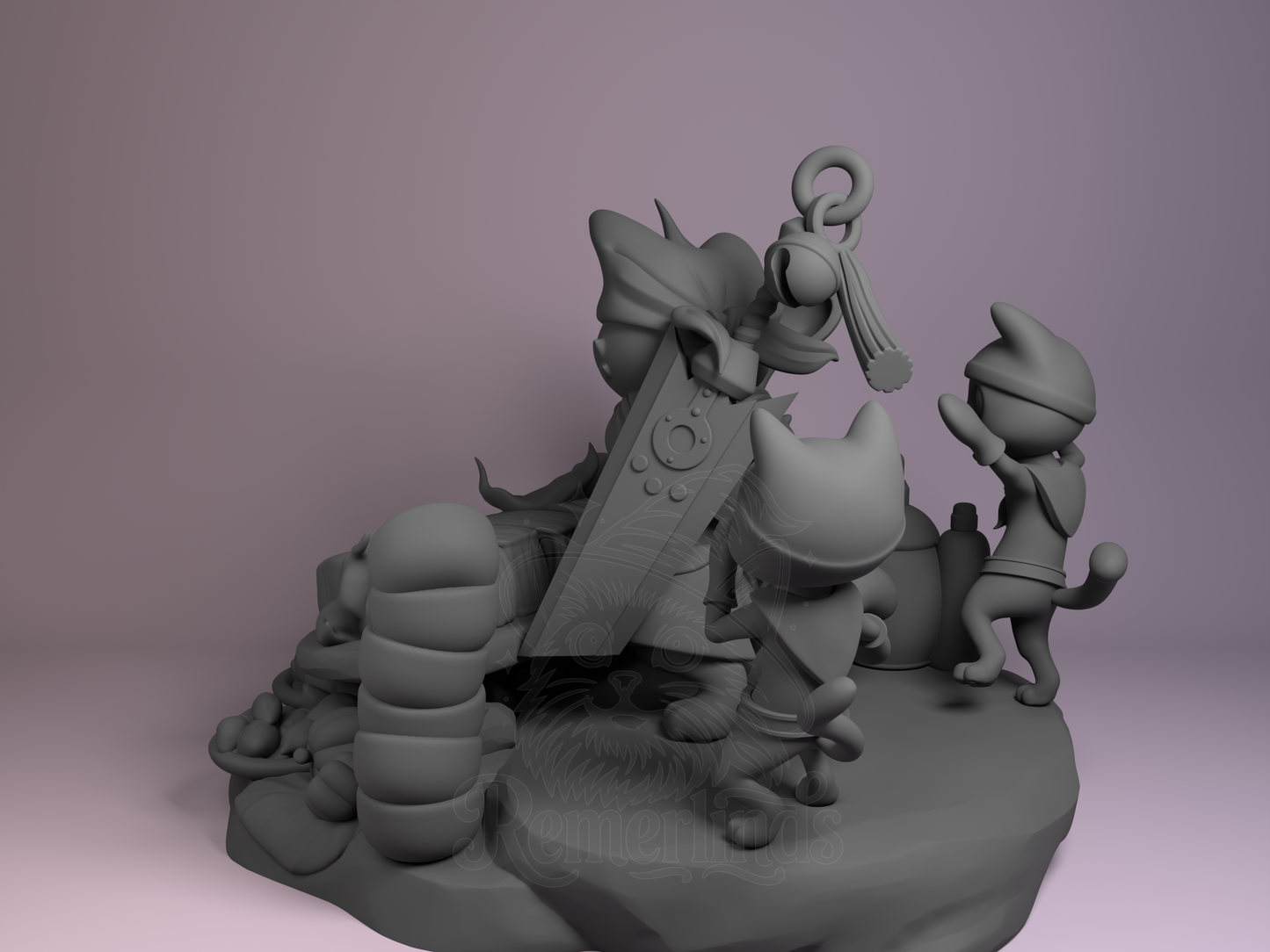 Chibi – Meowscular Chef (Chibi by Nomnom Figures) – 3D printed resin figure