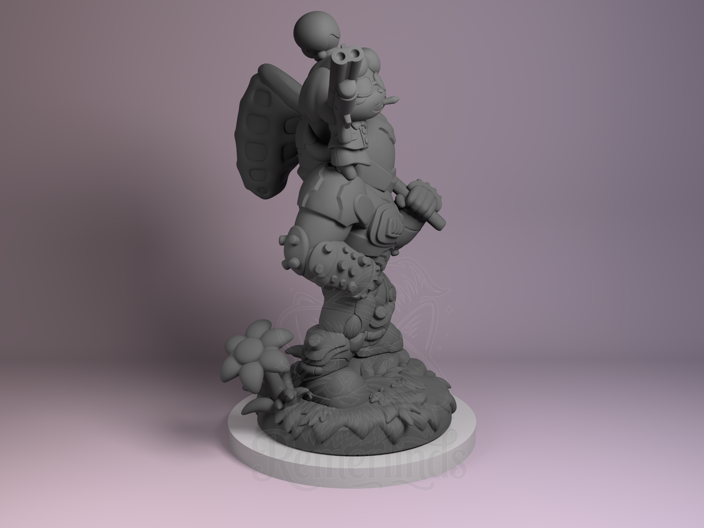 Right side angle showing stance, weapon details, and base composition.