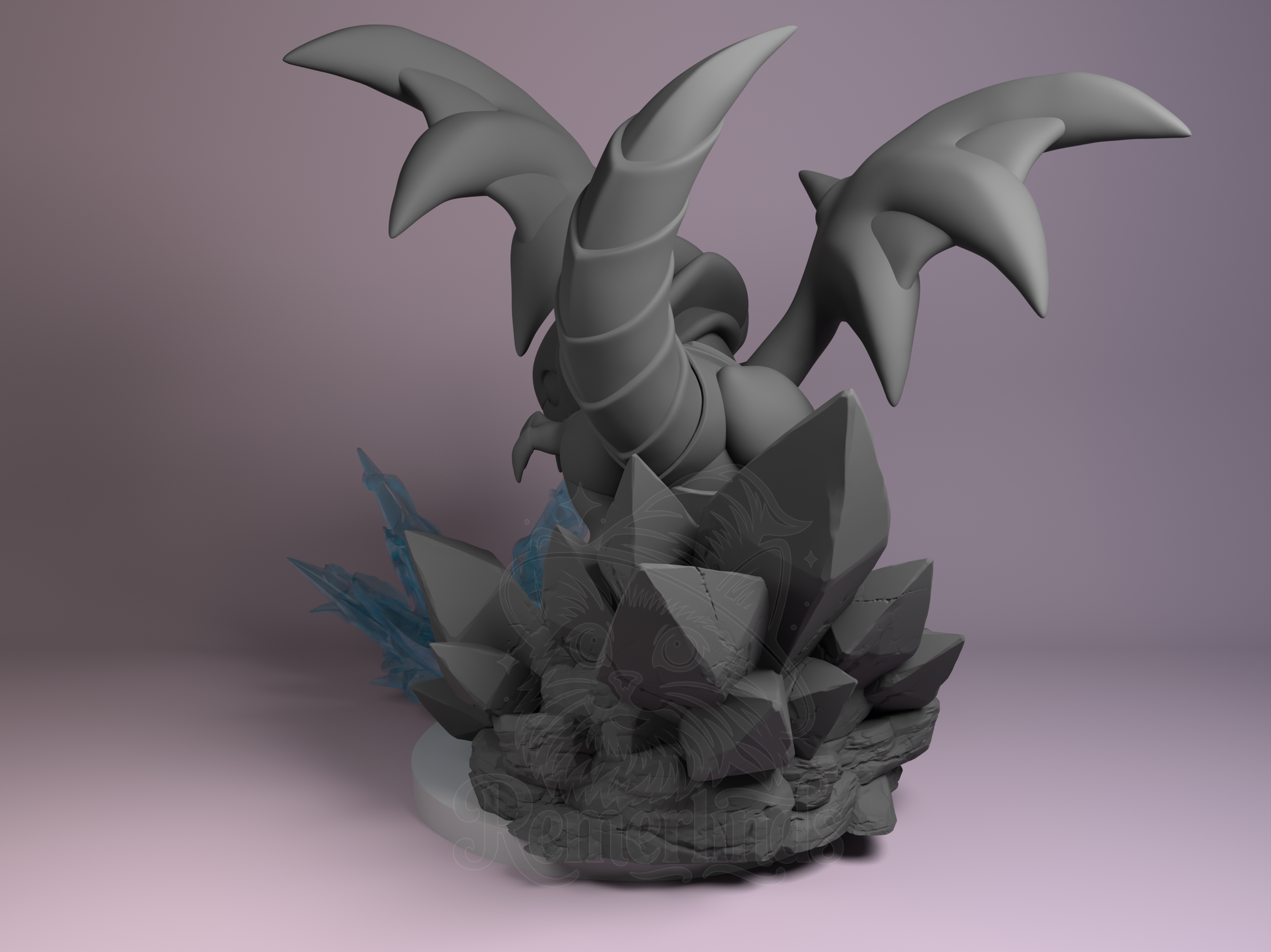 Back-left angle highlighting wing curvature and base texture.