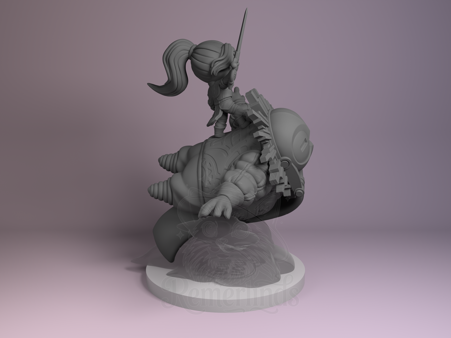 Right side angle showing sword raised and cloud effects.