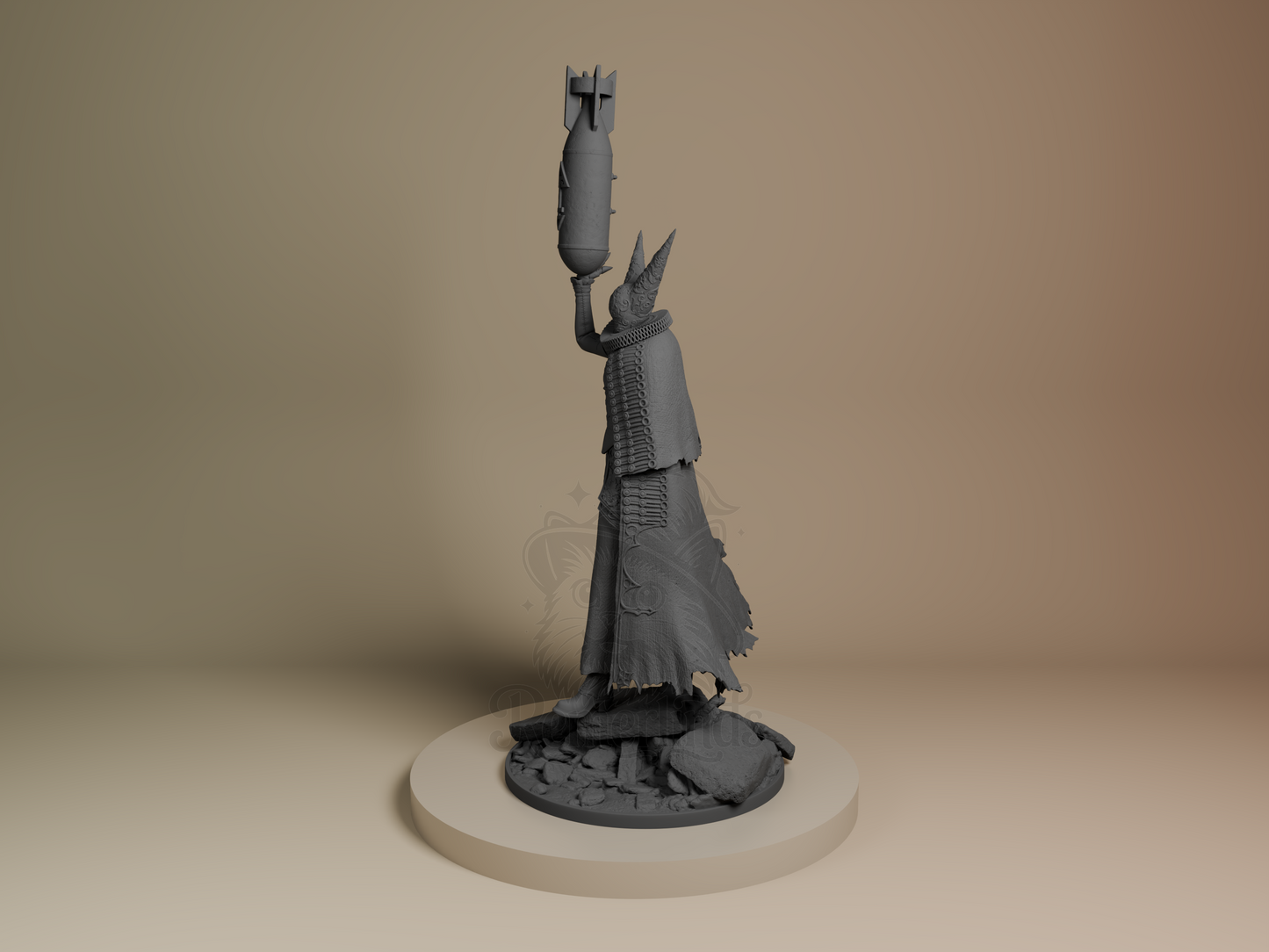 Left side angle showing shoulder armor detail and dynamic cape movement.