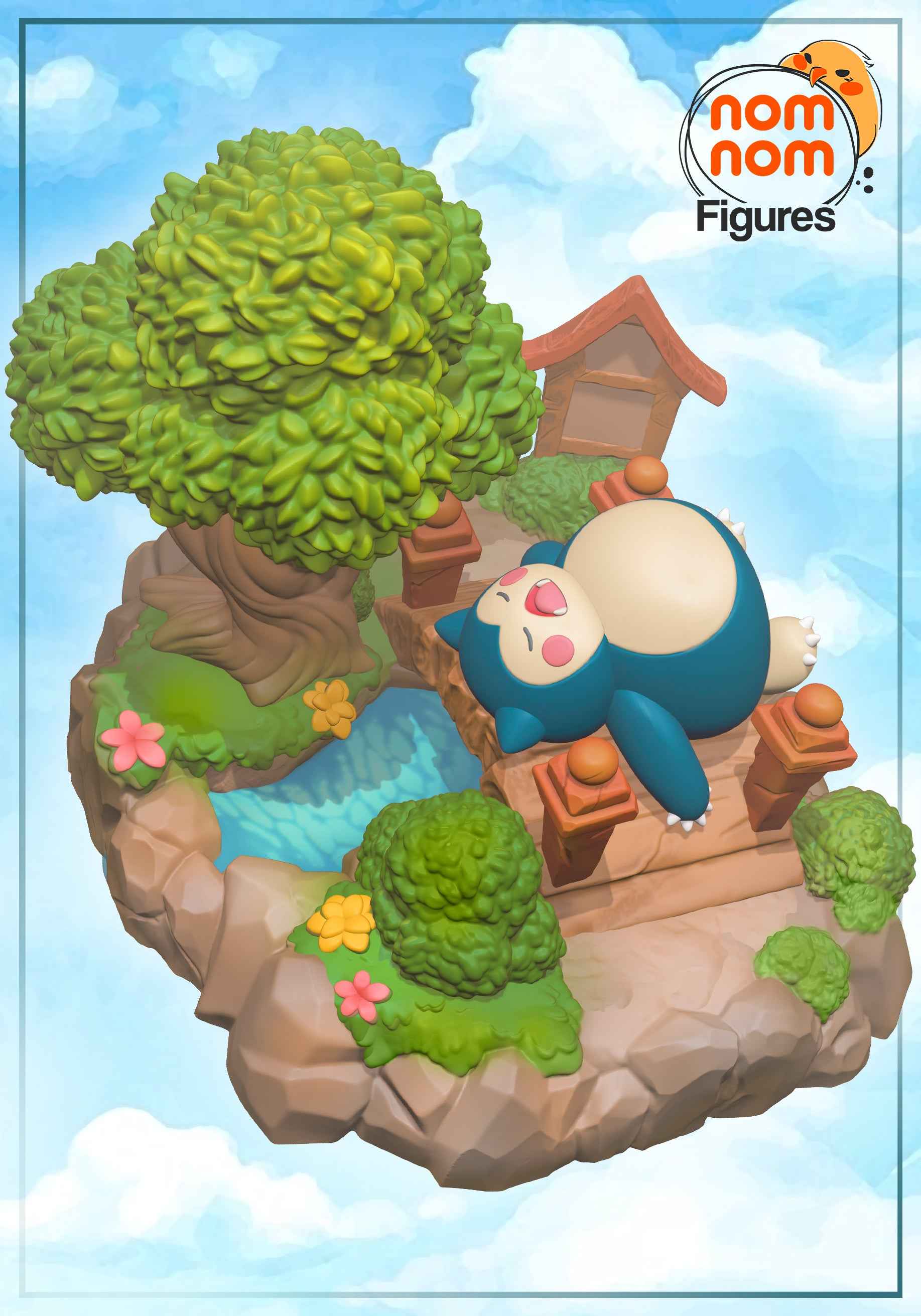 Chibi Snorlax – Pokémon (Chibi by Nomnom Figures) – 3D printed resin figure