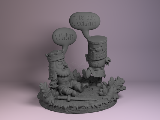 Chibi The Black Knight – Monty Python and the Holy Grail (Chibi by Nomnom Figures) – 3D printed resin figure