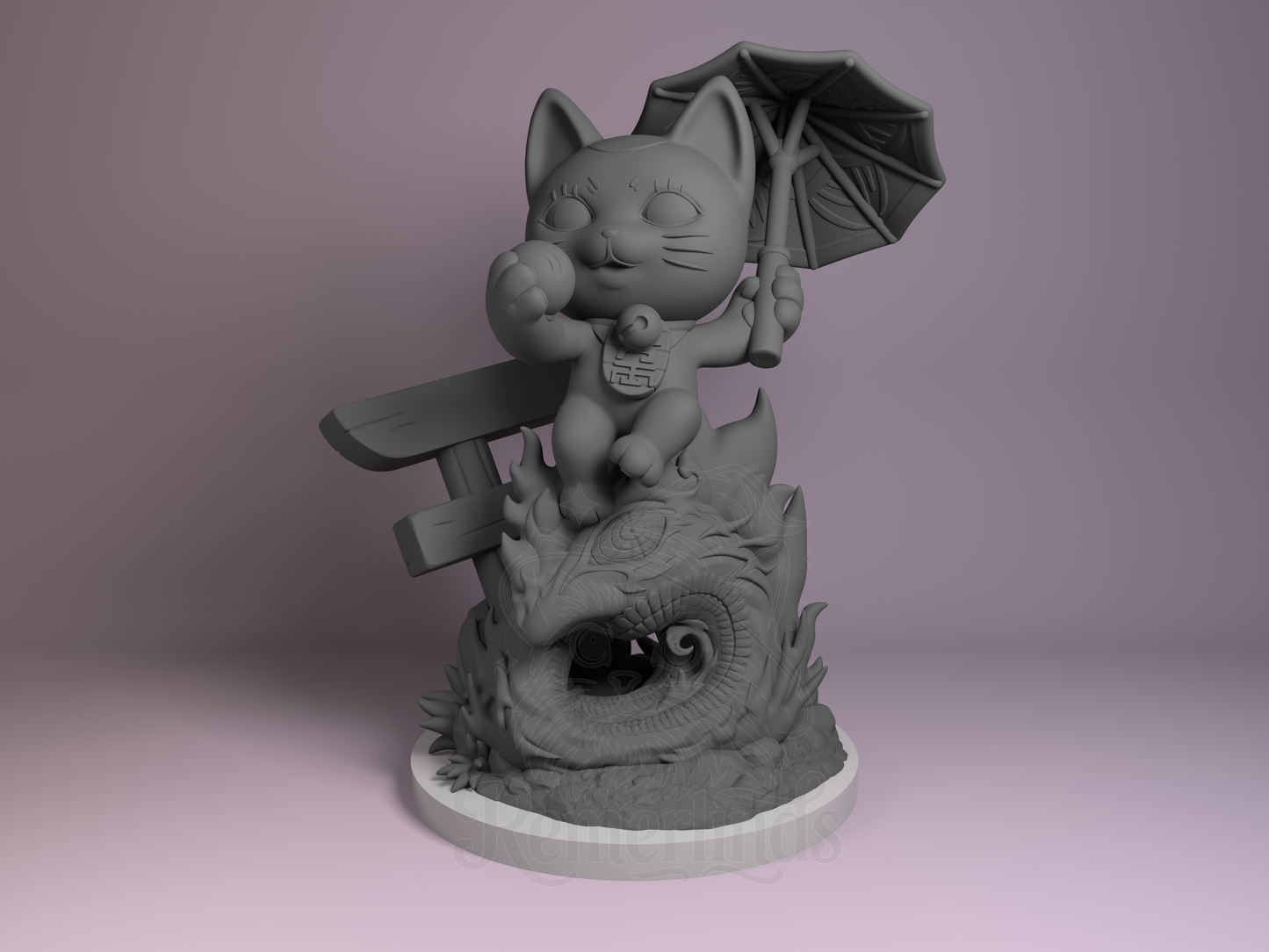 Chibi Turbo Granny Cat – Dandadan (Chibi by Nomnom Figures) – 3D printed resin figure