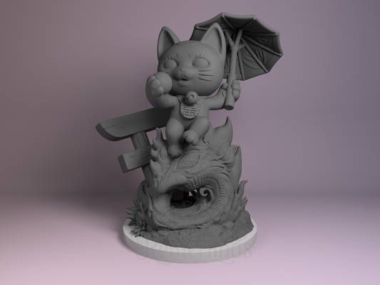 Chibi Turbo Granny Cat – Dandadan (Chibi by Nomnom Figures) – 3D printed resin figure