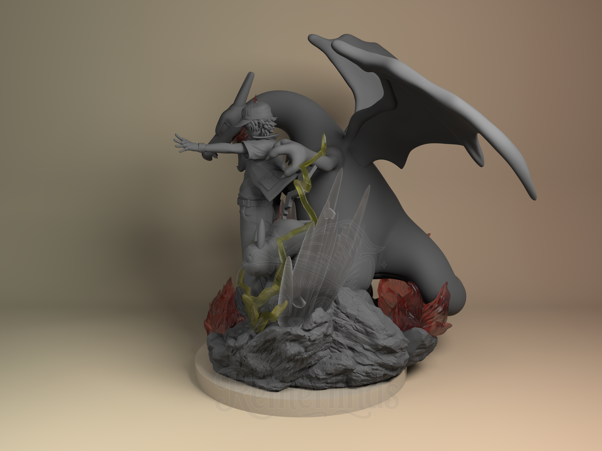 Red – Pokémon (Figurine by Nomnom Figures) – 3D printed resin figure