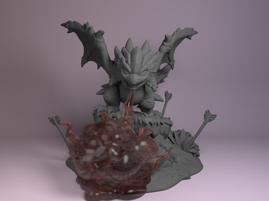 Chibi – Rathalos (Chibi by Nomnom Figures) – 3D printed resin figure