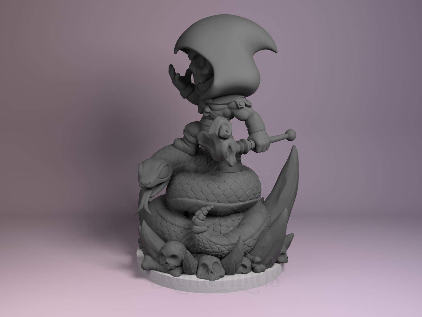 Chibi Skeletor – He-Man (Chibi by Nomnom Figures) – 3D printed resin figure