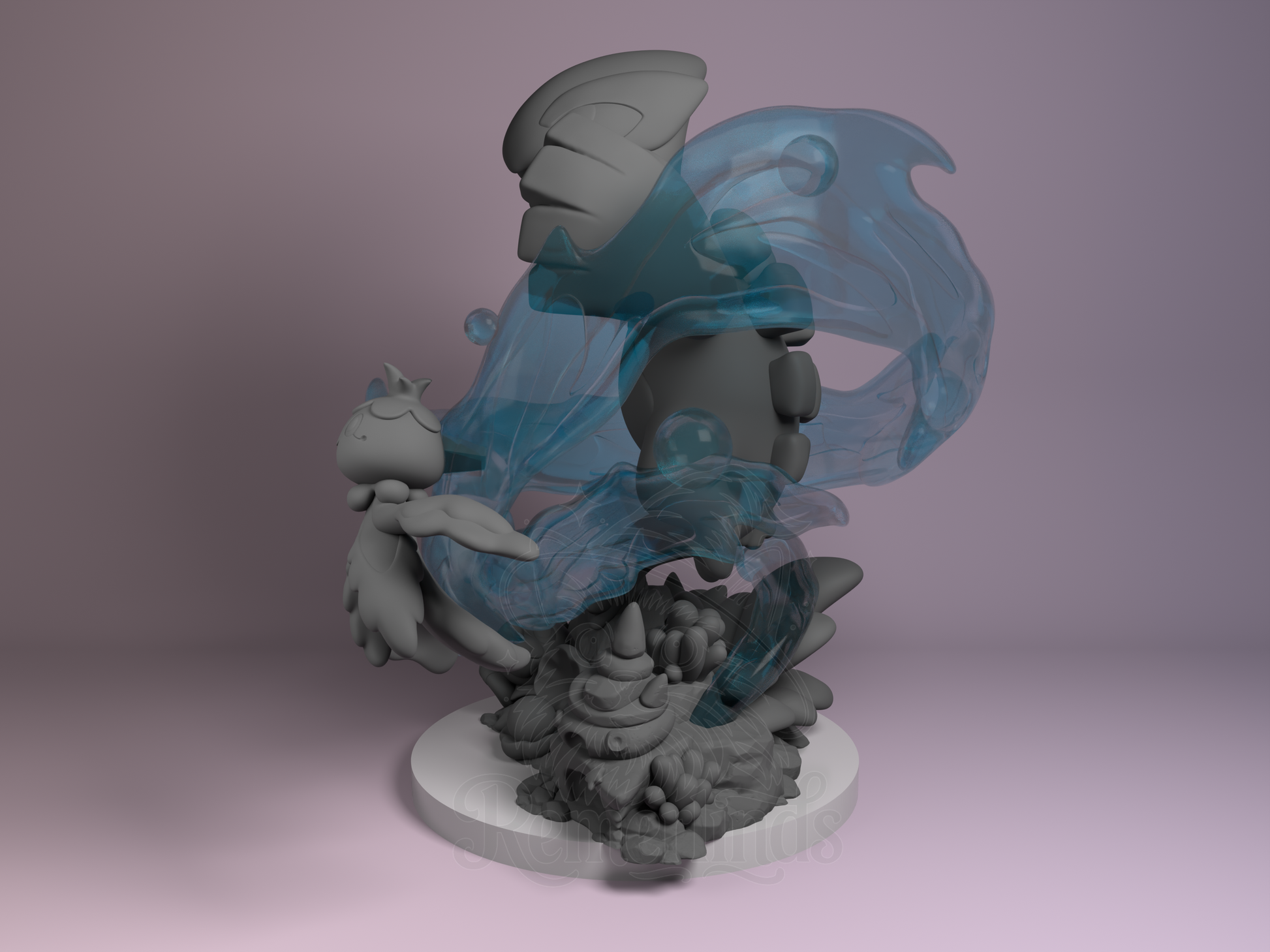 Chibi Lugia – Pokémon (Chibi by Nomnom Figures) – 3D printed resin figure