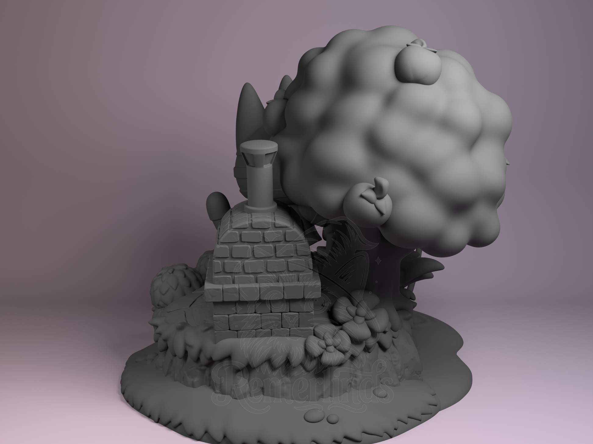 Rear view showing Ankha’s tail, back of headpiece, and base sculpt details.