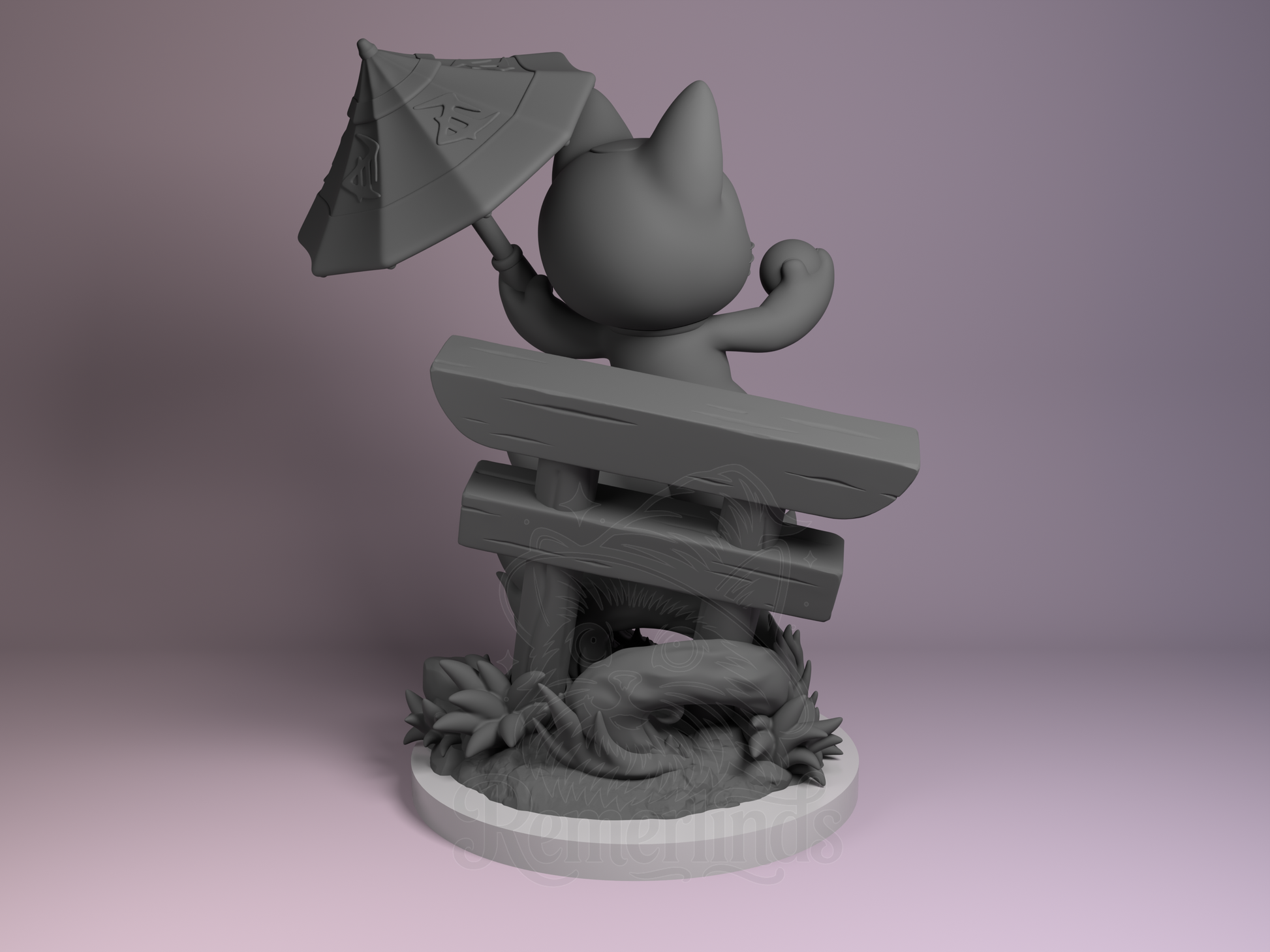Chibi Turbo Granny Cat – Dandadan (Chibi by Nomnom Figures) – 3D printed resin figure